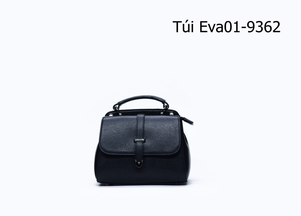 Túi xách mini Eva01-9362 da mềm, khóa cài nữ tính, màu đen sang trọng